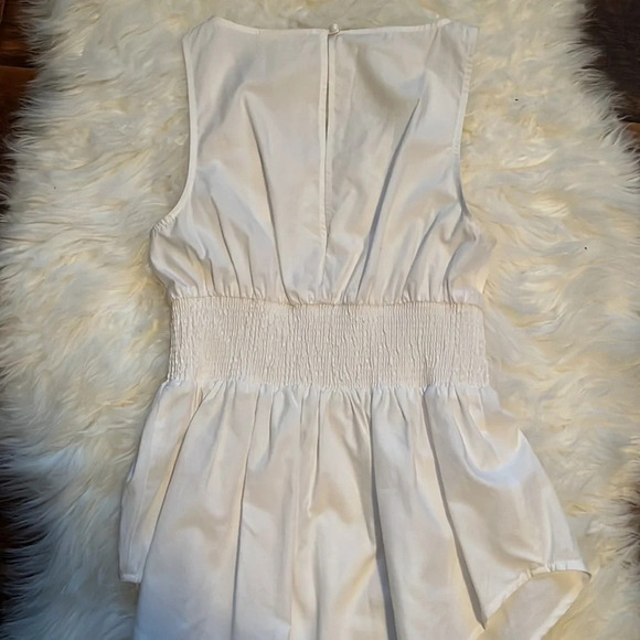 Anthropologie Maeve White Cinched Waist Top Size Extra Small - Picture 6 of 7